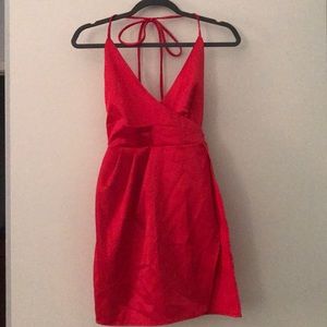 Red Satin Mini Dress